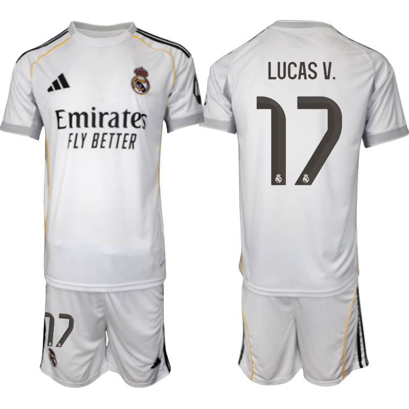 Men 2025-2026 Club Real Madrid home white #17 Soccer Jersey 01